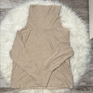 BOBEAU Women's Beige Turtleneck Sweater